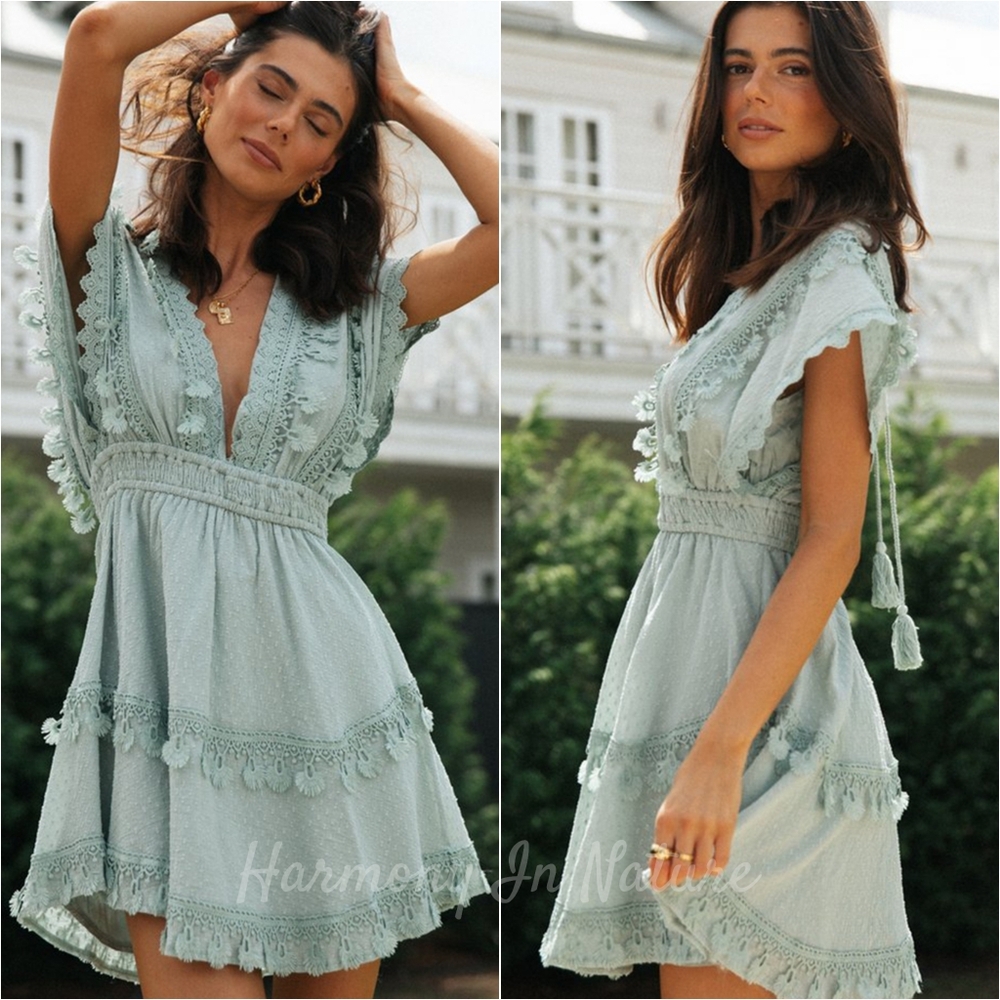 Sage Romance Mini Dress